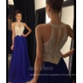 New Collection Beaded Halter Real Photo Chiffon Prom Dress 2017 party dress